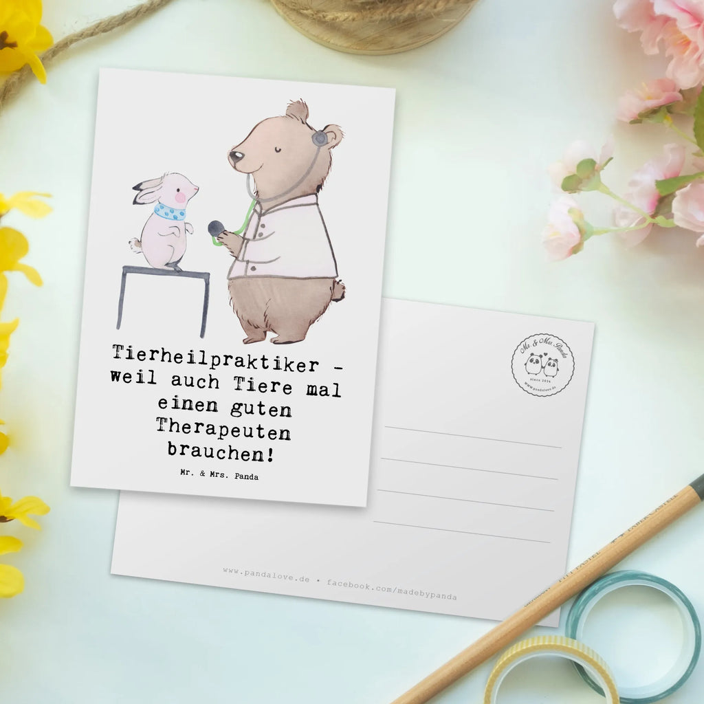 Postkarte Tierheilpraktiker - weil auch Tiere mal einen guten Therapeuten brauchen! Postkarte, Karte, Geschenkkarte, Grußkarte, Einladung, Ansichtskarte, Geburtstagskarte, Einladungskarte, Dankeskarte, Ansichtskarten, Einladung Geburtstag, Einladungskarten Geburtstag, Beruf, Ausbildung, Jubiläum, Abschied, Rente, Kollege, Kollegin, Geschenk, Schenken, Arbeitskollege, Mitarbeiter, Firma, Danke, Dankeschön