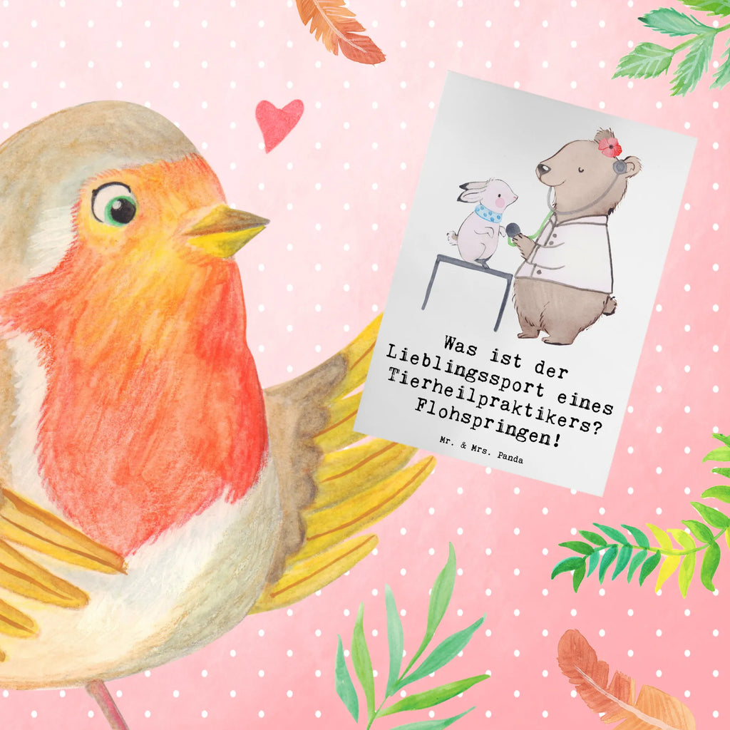 Greetings card Was ist der Lieblingssport eines Tierheilpraktikers? Flohspringen! Grußkarte, Klappkarte, Einladungskarte, Glückwunschkarte, Hochzeitskarte, Geburtstagskarte, Karte, Ansichtskarten, Beruf, Ausbildung, Jubiläum, Abschied, Rente, Kollege, Kollegin, Geschenk, Schenken, Arbeitskollege, Mitarbeiter, Firma, Danke, Dankeschön