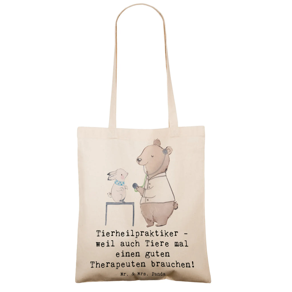 Tragetasche Tierheilpraktiker - weil auch Tiere mal einen guten Therapeuten brauchen! Beuteltasche, Beutel, Einkaufstasche, Jutebeutel, Stoffbeutel, Tasche, Shopper, Umhängetasche, Strandtasche, Schultertasche, Stofftasche, Tragetasche, Badetasche, Jutetasche, Einkaufstüte, Laptoptasche, Beruf, Ausbildung, Jubiläum, Abschied, Rente, Kollege, Kollegin, Geschenk, Schenken, Arbeitskollege, Mitarbeiter, Firma, Danke, Dankeschön