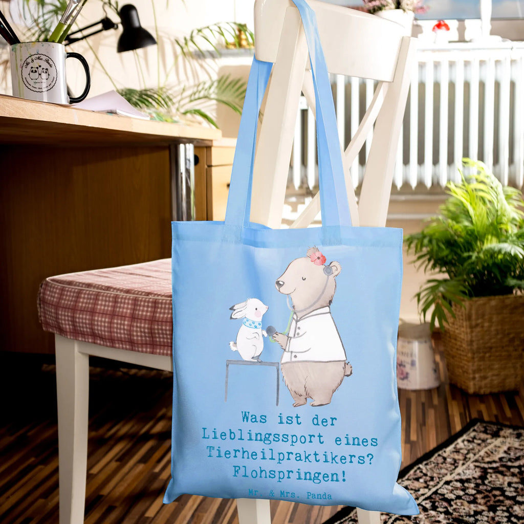 Tragetasche Was ist der Lieblingssport eines Tierheilpraktikers? Flohspringen! Beuteltasche, Beutel, Einkaufstasche, Jutebeutel, Stoffbeutel, Tasche, Shopper, Umhängetasche, Strandtasche, Schultertasche, Stofftasche, Tragetasche, Badetasche, Jutetasche, Einkaufstüte, Laptoptasche, Beruf, Ausbildung, Jubiläum, Abschied, Rente, Kollege, Kollegin, Geschenk, Schenken, Arbeitskollege, Mitarbeiter, Firma, Danke, Dankeschön