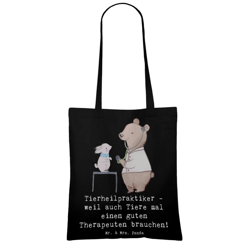 Tragetasche Tierheilpraktiker - weil auch Tiere mal einen guten Therapeuten brauchen! Beuteltasche, Beutel, Einkaufstasche, Jutebeutel, Stoffbeutel, Tasche, Shopper, Umhängetasche, Strandtasche, Schultertasche, Stofftasche, Tragetasche, Badetasche, Jutetasche, Einkaufstüte, Laptoptasche, Beruf, Ausbildung, Jubiläum, Abschied, Rente, Kollege, Kollegin, Geschenk, Schenken, Arbeitskollege, Mitarbeiter, Firma, Danke, Dankeschön