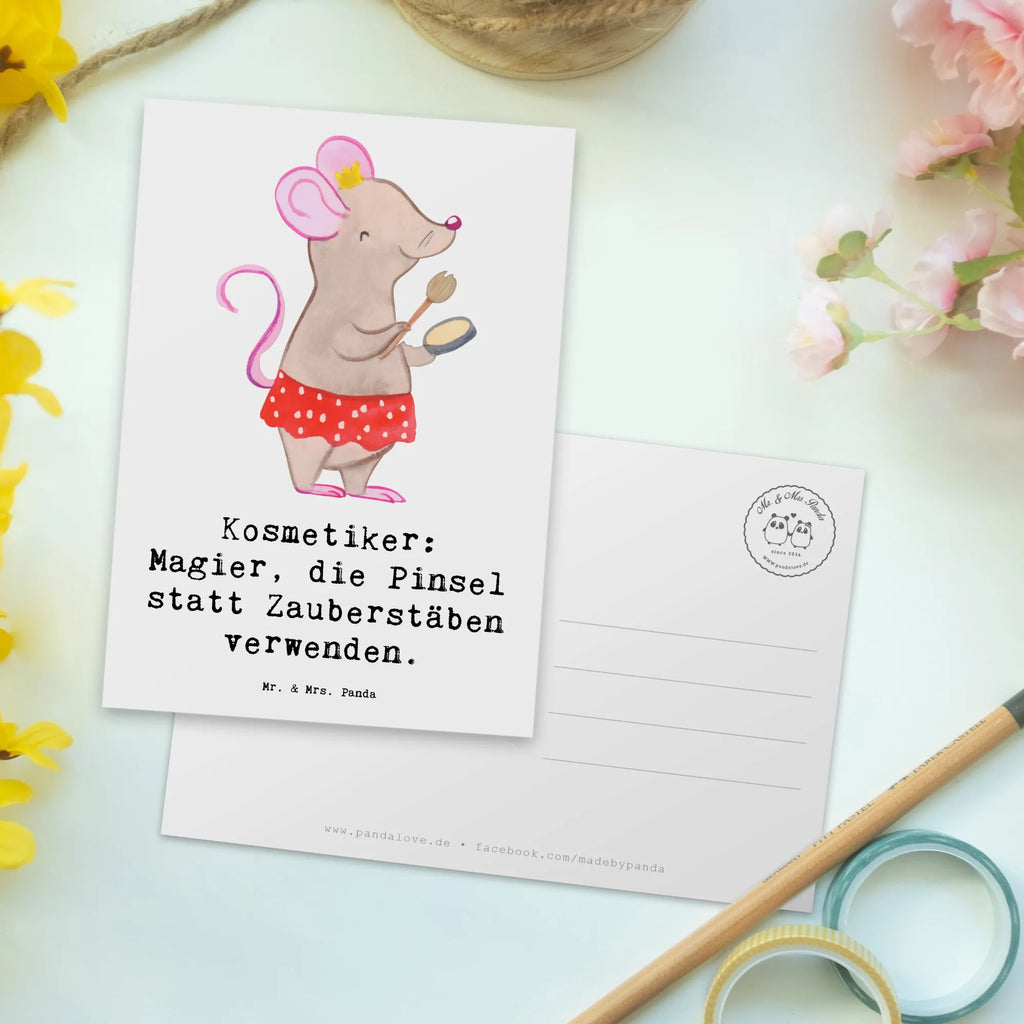 Postkarte Kosmetiker: Magier, die Pinsel statt Zauberstäben verwenden. Postkarte, Karte, Geschenkkarte, Grußkarte, Einladung, Ansichtskarte, Geburtstagskarte, Einladungskarte, Dankeskarte, Ansichtskarten, Einladung Geburtstag, Einladungskarten Geburtstag, Beruf, Ausbildung, Jubiläum, Abschied, Rente, Kollege, Kollegin, Geschenk, Schenken, Arbeitskollege, Mitarbeiter, Firma, Danke, Dankeschön