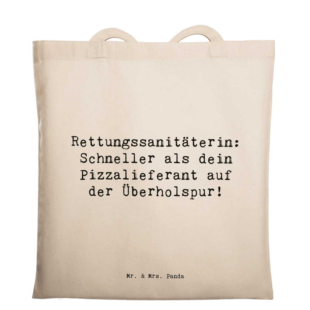 Tragetasche Spruch Rettungssanitäterin: Schneller als dein Pizzalieferant auf der Überholspur! Beuteltasche, Beutel, Einkaufstasche, Jutebeutel, Stoffbeutel, Tasche, Shopper, Umhängetasche, Strandtasche, Schultertasche, Stofftasche, Tragetasche, Badetasche, Jutetasche, Einkaufstüte, Laptoptasche, Beruf, Ausbildung, Jubiläum, Abschied, Rente, Kollege, Kollegin, Geschenk, Schenken, Arbeitskollege, Mitarbeiter, Firma, Danke, Dankeschön