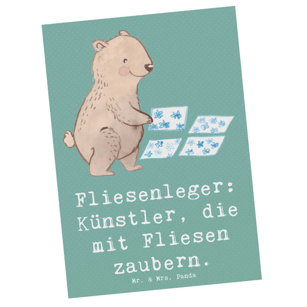 Postkarte Fliesenleger: Künstler, die mit Fliesen zaubern. Postkarte, Karte, Geschenkkarte, Grußkarte, Einladung, Ansichtskarte, Geburtstagskarte, Einladungskarte, Dankeskarte, Ansichtskarten, Einladung Geburtstag, Einladungskarten Geburtstag, Beruf, Ausbildung, Jubiläum, Abschied, Rente, Kollege, Kollegin, Geschenk, Schenken, Arbeitskollege, Mitarbeiter, Firma, Danke, Dankeschön