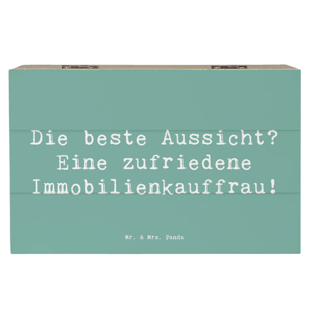 Holzkiste Spruch Die beste Aussicht? Eine zufriedene Immobilienkauffrau! Holzkiste, Kiste, Schatzkiste, Truhe, Schatulle, XXL, Erinnerungsbox, Erinnerungskiste, Dekokiste, Aufbewahrungsbox, Geschenkbox, Geschenkdose, Beruf, Ausbildung, Jubiläum, Abschied, Rente, Kollege, Kollegin, Geschenk, Schenken, Arbeitskollege, Mitarbeiter, Firma, Danke, Dankeschön