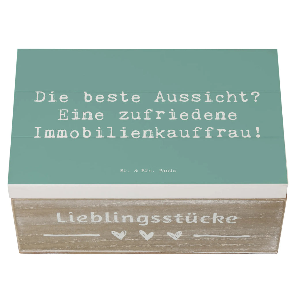 Holzkiste Spruch Die beste Aussicht? Eine zufriedene Immobilienkauffrau! Holzkiste, Kiste, Schatzkiste, Truhe, Schatulle, XXL, Erinnerungsbox, Erinnerungskiste, Dekokiste, Aufbewahrungsbox, Geschenkbox, Geschenkdose, Beruf, Ausbildung, Jubiläum, Abschied, Rente, Kollege, Kollegin, Geschenk, Schenken, Arbeitskollege, Mitarbeiter, Firma, Danke, Dankeschön