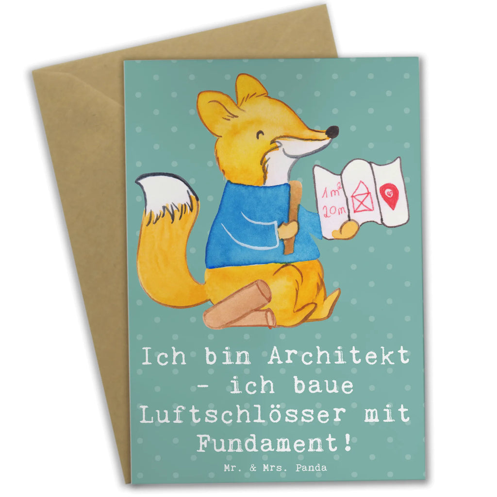 Grußkarte Ich bin Architekt - ich baue Luftschlösser mit Fundament! Grußkarte, Klappkarte, Einladungskarte, Glückwunschkarte, Hochzeitskarte, Geburtstagskarte, Karte, Ansichtskarten, Beruf, Ausbildung, Jubiläum, Abschied, Rente, Kollege, Kollegin, Geschenk, Schenken, Arbeitskollege, Mitarbeiter, Firma, Danke, Dankeschön