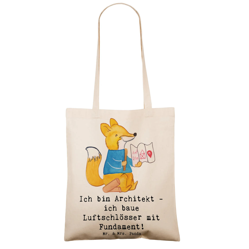 Tragetasche Ich bin Architekt - ich baue Luftschlösser mit Fundament! Beuteltasche, Beutel, Einkaufstasche, Jutebeutel, Stoffbeutel, Tasche, Shopper, Umhängetasche, Strandtasche, Schultertasche, Stofftasche, Tragetasche, Badetasche, Jutetasche, Einkaufstüte, Laptoptasche, Beruf, Ausbildung, Jubiläum, Abschied, Rente, Kollege, Kollegin, Geschenk, Schenken, Arbeitskollege, Mitarbeiter, Firma, Danke, Dankeschön