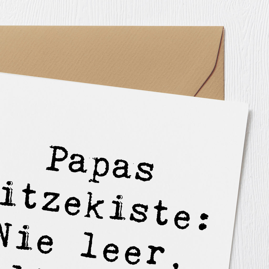 Deluxe Karte Spruch Vater Witzekiste Karte, Grußkarte, Klappkarte, Einladungskarte, Glückwunschkarte, Hochzeitskarte, Geburtstagskarte, Hochwertige Grußkarte, Hochwertige Klappkarte, Familie, Vatertag, Muttertag, Bruder, Schwester, Mama, Papa, Oma, Opa