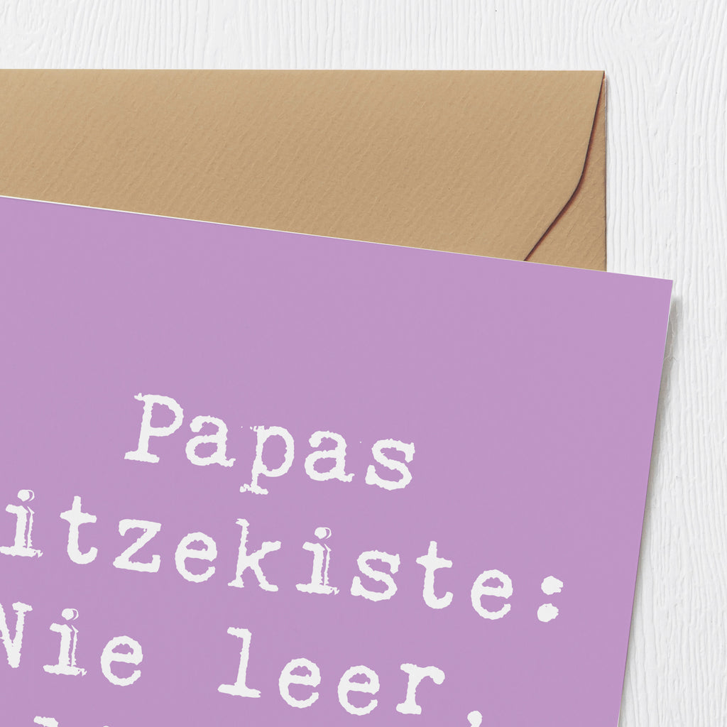 Deluxe Karte Spruch Vater Witzekiste Karte, Grußkarte, Klappkarte, Einladungskarte, Glückwunschkarte, Hochzeitskarte, Geburtstagskarte, Hochwertige Grußkarte, Hochwertige Klappkarte, Familie, Vatertag, Muttertag, Bruder, Schwester, Mama, Papa, Oma, Opa