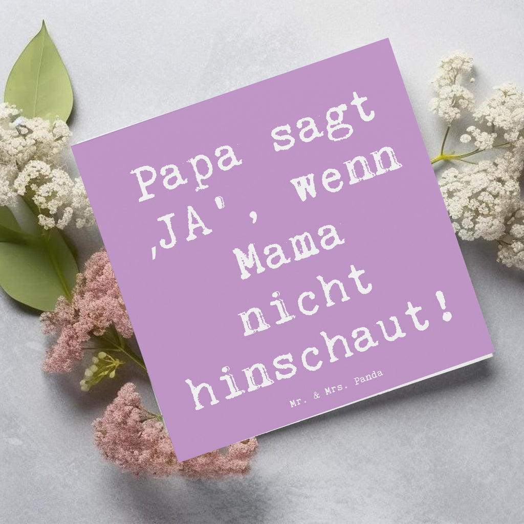 Deluxe Karte Spruch Vater Geheimhaltung Karte, Grußkarte, Klappkarte, Einladungskarte, Glückwunschkarte, Hochzeitskarte, Geburtstagskarte, Hochwertige Grußkarte, Hochwertige Klappkarte, Familie, Vatertag, Muttertag, Bruder, Schwester, Mama, Papa, Oma, Opa