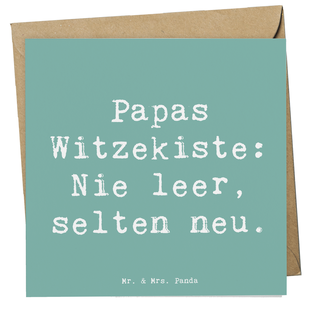 Deluxe Karte Spruch Vater Witzekiste Karte, Grußkarte, Klappkarte, Einladungskarte, Glückwunschkarte, Hochzeitskarte, Geburtstagskarte, Hochwertige Grußkarte, Hochwertige Klappkarte, Familie, Vatertag, Muttertag, Bruder, Schwester, Mama, Papa, Oma, Opa