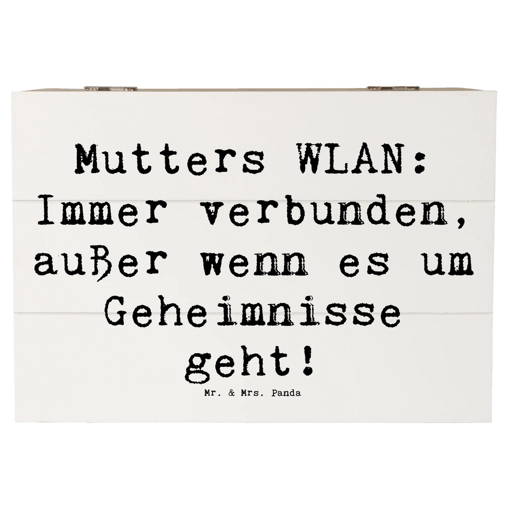 Holzkiste Spruch Mutters WLAN Holzkiste, Kiste, Schatzkiste, Truhe, Schatulle, XXL, Erinnerungsbox, Erinnerungskiste, Dekokiste, Aufbewahrungsbox, Geschenkbox, Geschenkdose, Familie, Vatertag, Muttertag, Bruder, Schwester, Mama, Papa, Oma, Opa