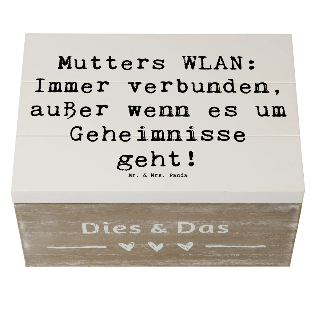 Holzkiste Spruch Mutters WLAN Holzkiste, Kiste, Schatzkiste, Truhe, Schatulle, XXL, Erinnerungsbox, Erinnerungskiste, Dekokiste, Aufbewahrungsbox, Geschenkbox, Geschenkdose, Familie, Vatertag, Muttertag, Bruder, Schwester, Mama, Papa, Oma, Opa