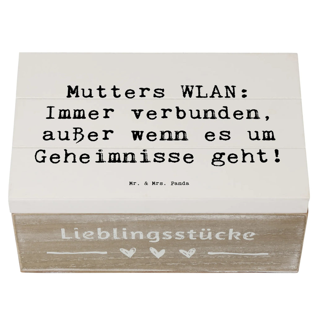 Holzkiste Spruch Mutters WLAN Holzkiste, Kiste, Schatzkiste, Truhe, Schatulle, XXL, Erinnerungsbox, Erinnerungskiste, Dekokiste, Aufbewahrungsbox, Geschenkbox, Geschenkdose, Familie, Vatertag, Muttertag, Bruder, Schwester, Mama, Papa, Oma, Opa