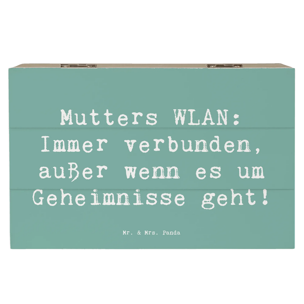 Holzkiste Spruch Mutters WLAN Holzkiste, Kiste, Schatzkiste, Truhe, Schatulle, XXL, Erinnerungsbox, Erinnerungskiste, Dekokiste, Aufbewahrungsbox, Geschenkbox, Geschenkdose, Familie, Vatertag, Muttertag, Bruder, Schwester, Mama, Papa, Oma, Opa