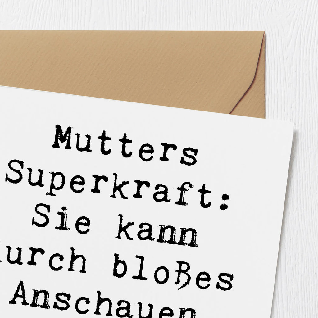 Deluxe Karte Spruch Mutters Magie Karte, Grußkarte, Klappkarte, Einladungskarte, Glückwunschkarte, Hochzeitskarte, Geburtstagskarte, Hochwertige Grußkarte, Hochwertige Klappkarte, Familie, Vatertag, Muttertag, Bruder, Schwester, Mama, Papa, Oma, Opa