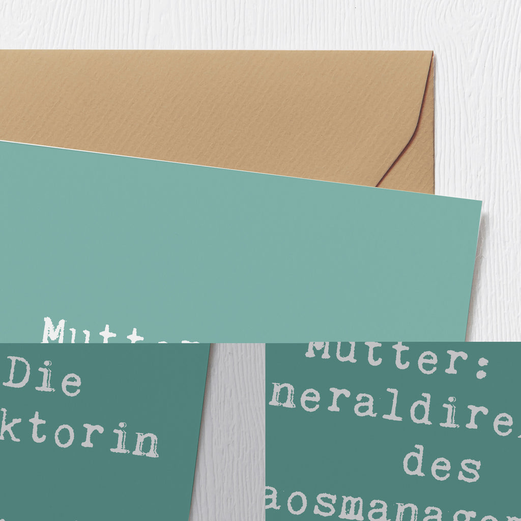 Deluxe Karte Spruch Mutter Chaosmanagerin Karte, Grußkarte, Klappkarte, Einladungskarte, Glückwunschkarte, Hochzeitskarte, Geburtstagskarte, Hochwertige Grußkarte, Hochwertige Klappkarte, Familie, Vatertag, Muttertag, Bruder, Schwester, Mama, Papa, Oma, Opa