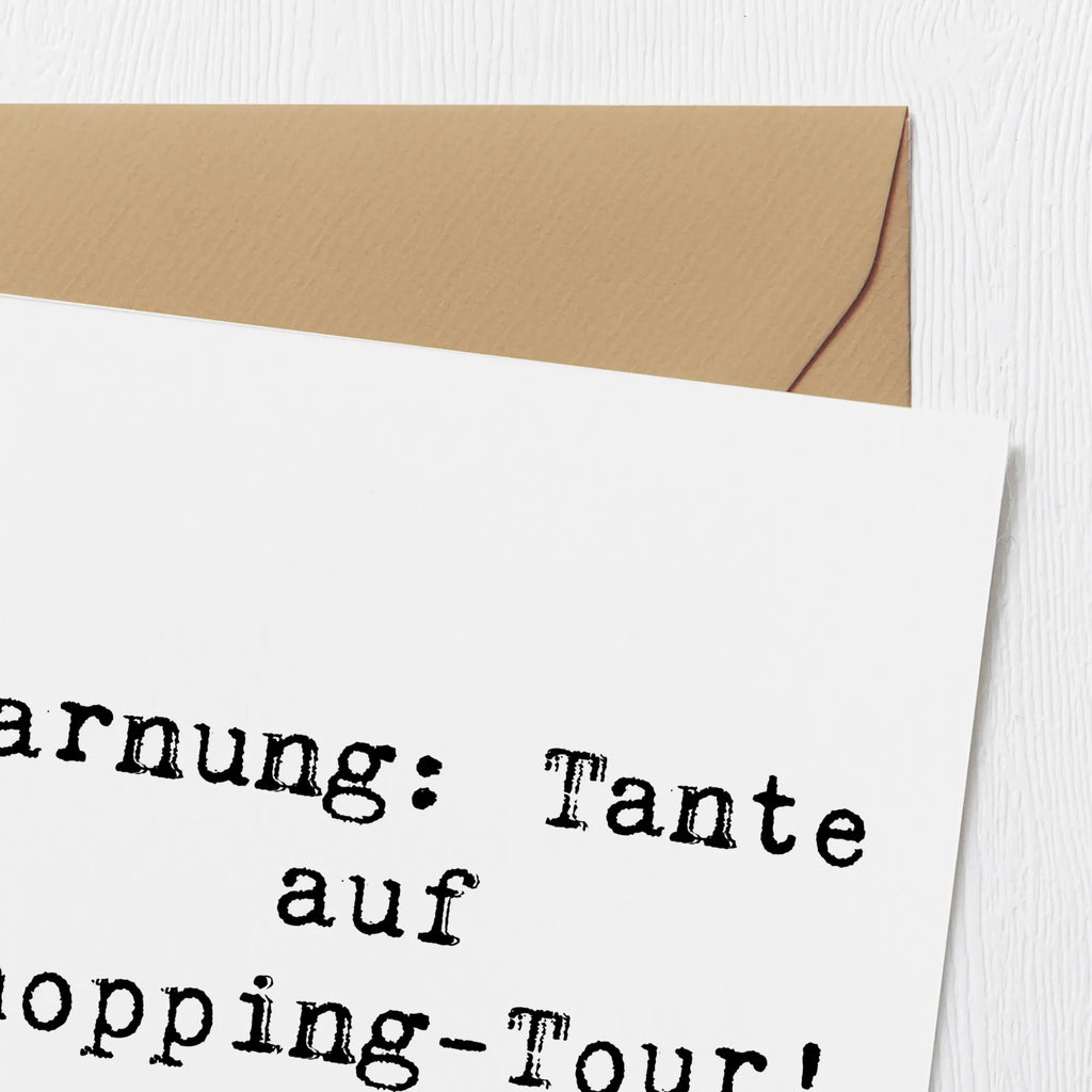 Deluxe Karte Spruch Tante Shopping Karte, Grußkarte, Klappkarte, Einladungskarte, Glückwunschkarte, Hochzeitskarte, Geburtstagskarte, Hochwertige Grußkarte, Hochwertige Klappkarte, Familie, Vatertag, Muttertag, Bruder, Schwester, Mama, Papa, Oma, Opa