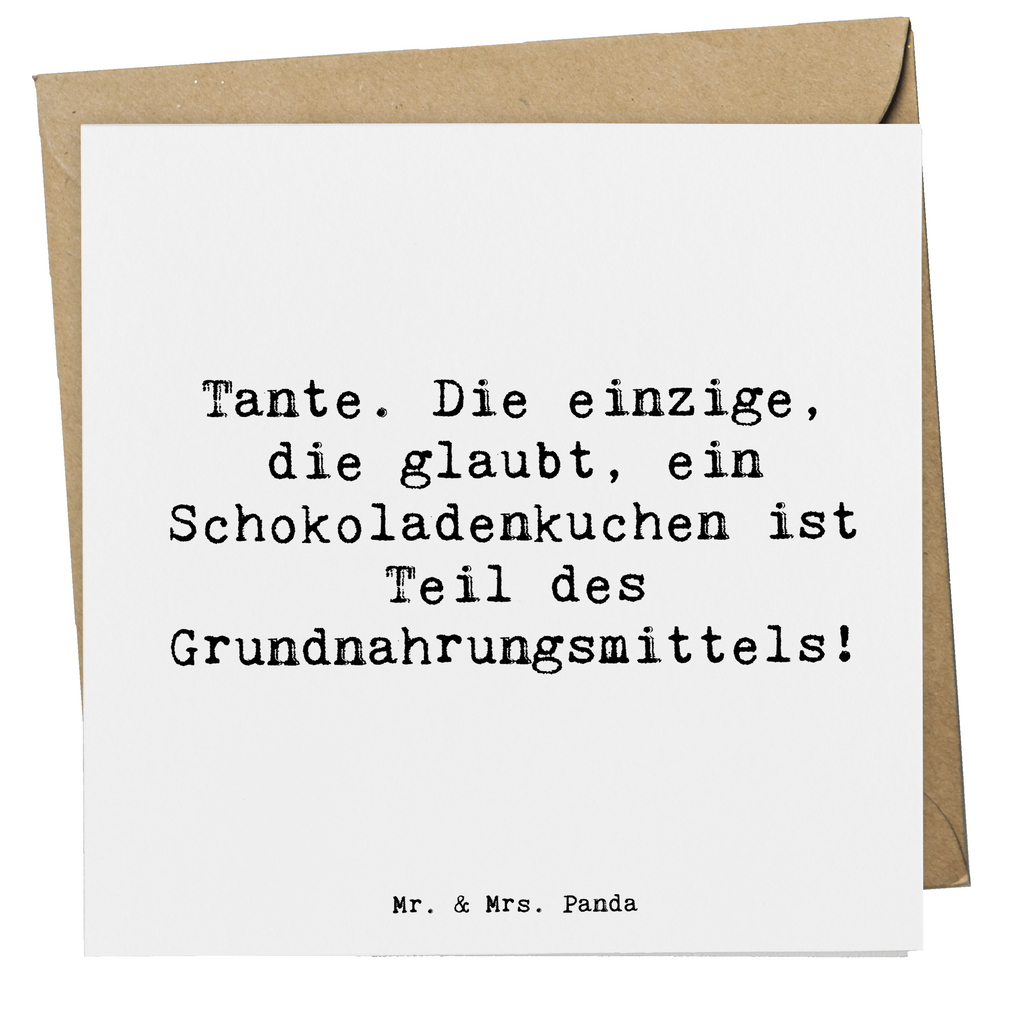 Deluxe Karte Spruch Tante Schokoladenkuchen Karte, Grußkarte, Klappkarte, Einladungskarte, Glückwunschkarte, Hochzeitskarte, Geburtstagskarte, Hochwertige Grußkarte, Hochwertige Klappkarte, Familie, Vatertag, Muttertag, Bruder, Schwester, Mama, Papa, Oma, Opa