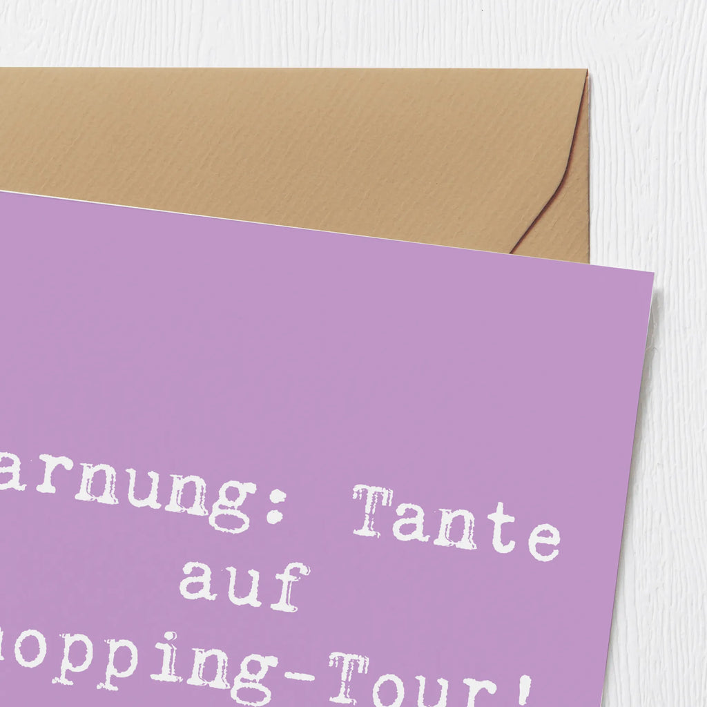 Deluxe Karte Spruch Tante Shopping Karte, Grußkarte, Klappkarte, Einladungskarte, Glückwunschkarte, Hochzeitskarte, Geburtstagskarte, Hochwertige Grußkarte, Hochwertige Klappkarte, Familie, Vatertag, Muttertag, Bruder, Schwester, Mama, Papa, Oma, Opa