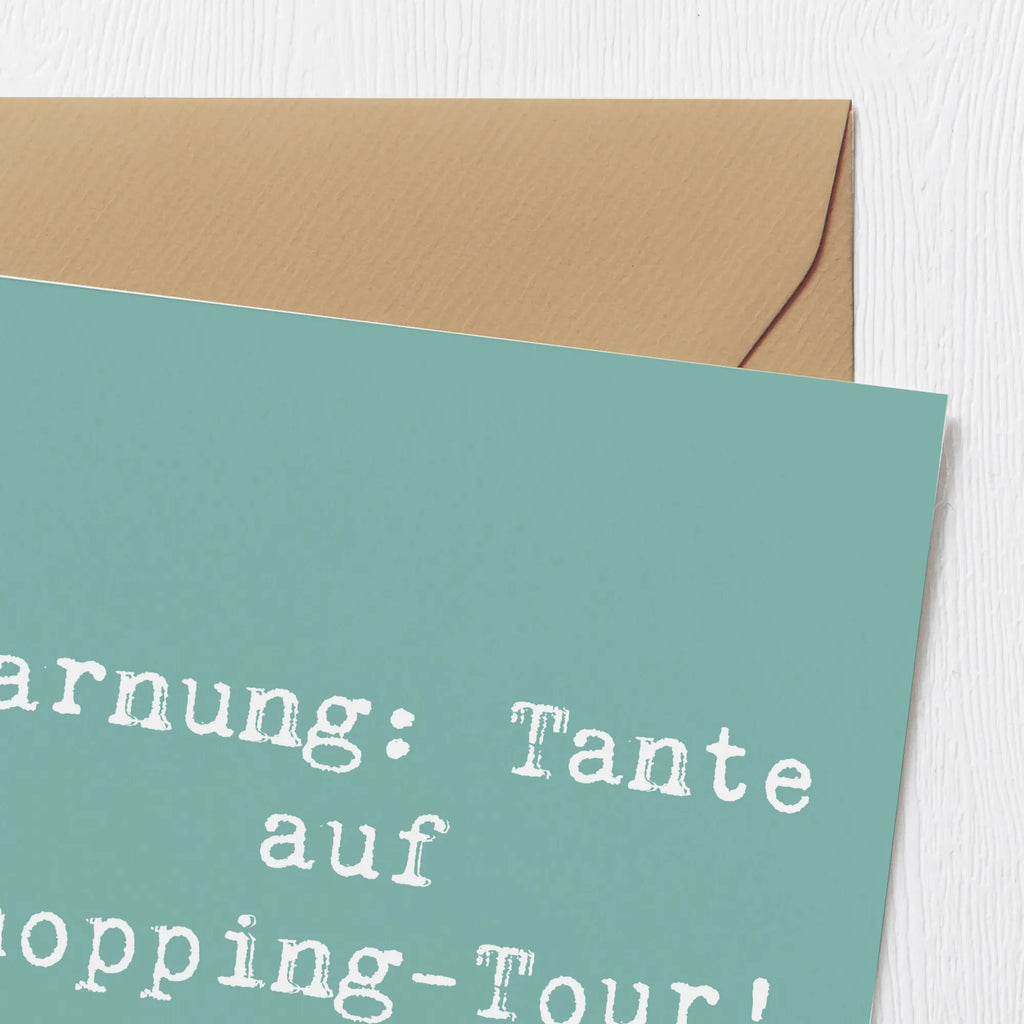 Deluxe Karte Spruch Tante Shopping Karte, Grußkarte, Klappkarte, Einladungskarte, Glückwunschkarte, Hochzeitskarte, Geburtstagskarte, Hochwertige Grußkarte, Hochwertige Klappkarte, Familie, Vatertag, Muttertag, Bruder, Schwester, Mama, Papa, Oma, Opa