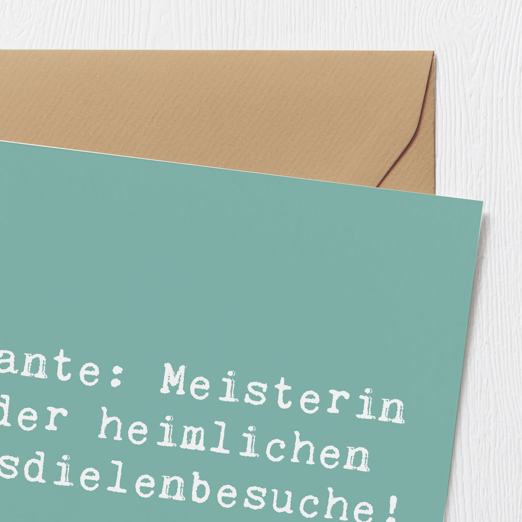 Deluxe Karte Spruch Tante Eisdielenmeisterin Karte, Grußkarte, Klappkarte, Einladungskarte, Glückwunschkarte, Hochzeitskarte, Geburtstagskarte, Hochwertige Grußkarte, Hochwertige Klappkarte, Familie, Vatertag, Muttertag, Bruder, Schwester, Mama, Papa, Oma, Opa