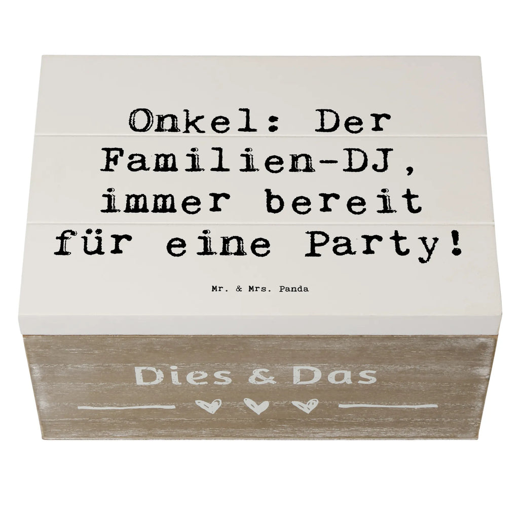 Holzkiste Spruch Onkel Familien-DJ Holzkiste, Kiste, Schatzkiste, Truhe, Schatulle, XXL, Erinnerungsbox, Erinnerungskiste, Dekokiste, Aufbewahrungsbox, Geschenkbox, Geschenkdose, Familie, Vatertag, Muttertag, Bruder, Schwester, Mama, Papa, Oma, Opa