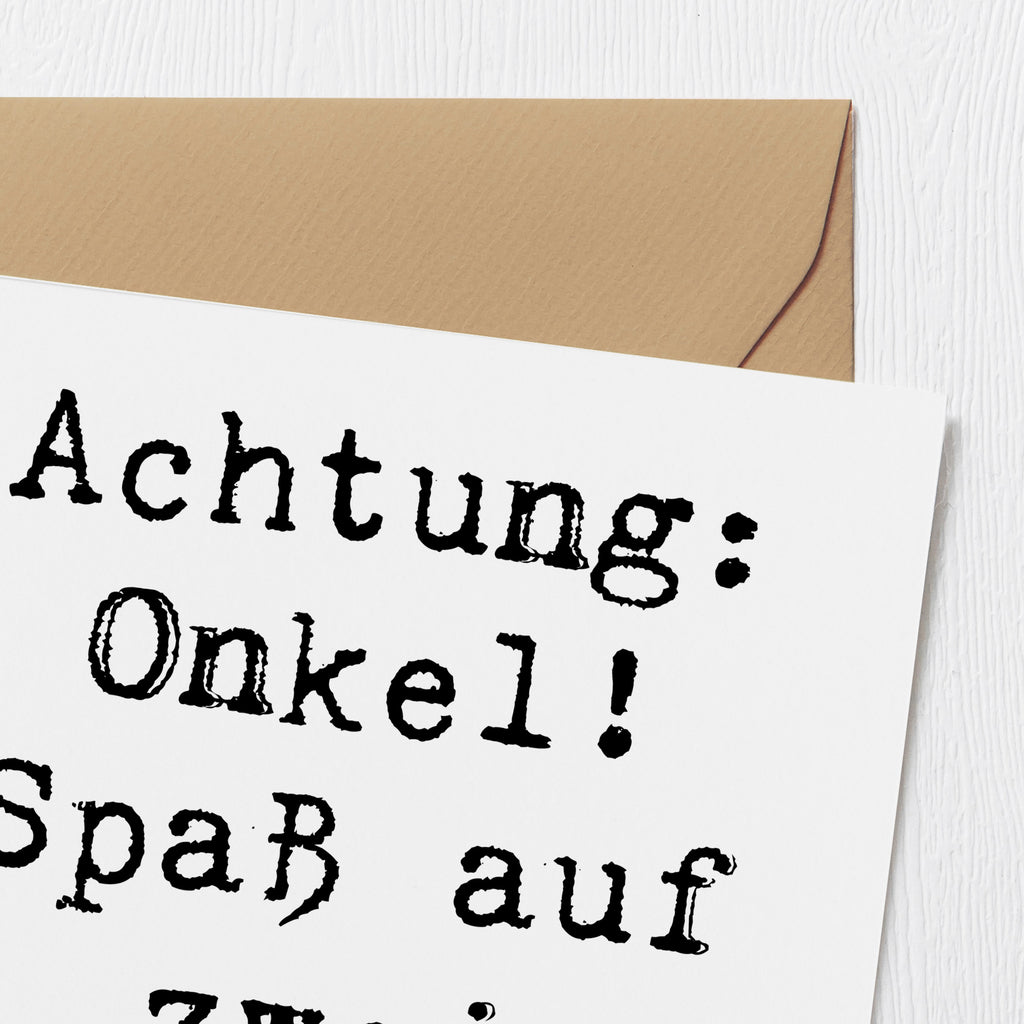 Deluxe Karte Spruch Spaßiger Onkel Karte, Grußkarte, Klappkarte, Einladungskarte, Glückwunschkarte, Hochzeitskarte, Geburtstagskarte, Hochwertige Grußkarte, Hochwertige Klappkarte, Familie, Vatertag, Muttertag, Bruder, Schwester, Mama, Papa, Oma, Opa