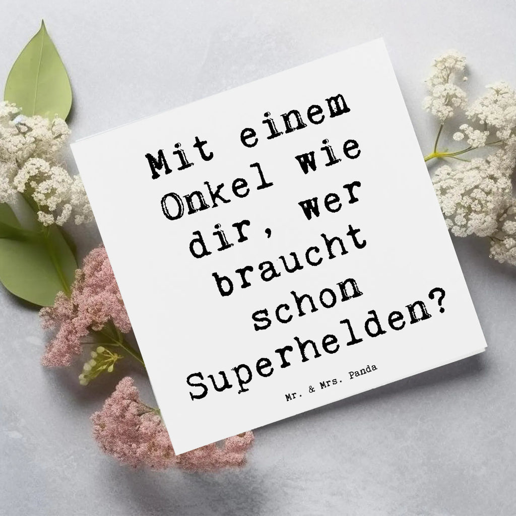 Deluxe Karte Spruch Super-Onkel Karte, Grußkarte, Klappkarte, Einladungskarte, Glückwunschkarte, Hochzeitskarte, Geburtstagskarte, Hochwertige Grußkarte, Hochwertige Klappkarte, Familie, Vatertag, Muttertag, Bruder, Schwester, Mama, Papa, Oma, Opa