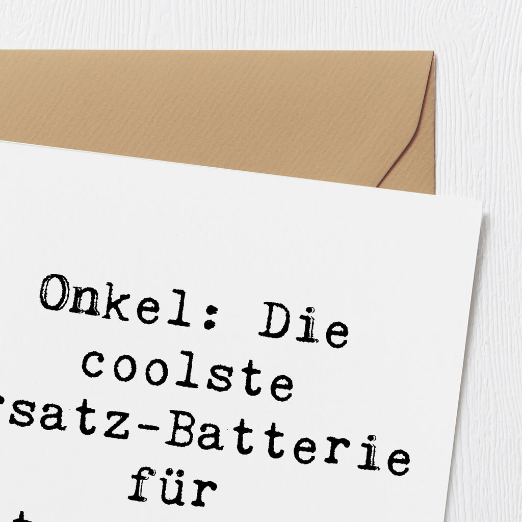 Deluxe Karte Spruch Onkel Energie Karte, Grußkarte, Klappkarte, Einladungskarte, Glückwunschkarte, Hochzeitskarte, Geburtstagskarte, Hochwertige Grußkarte, Hochwertige Klappkarte, Familie, Vatertag, Muttertag, Bruder, Schwester, Mama, Papa, Oma, Opa