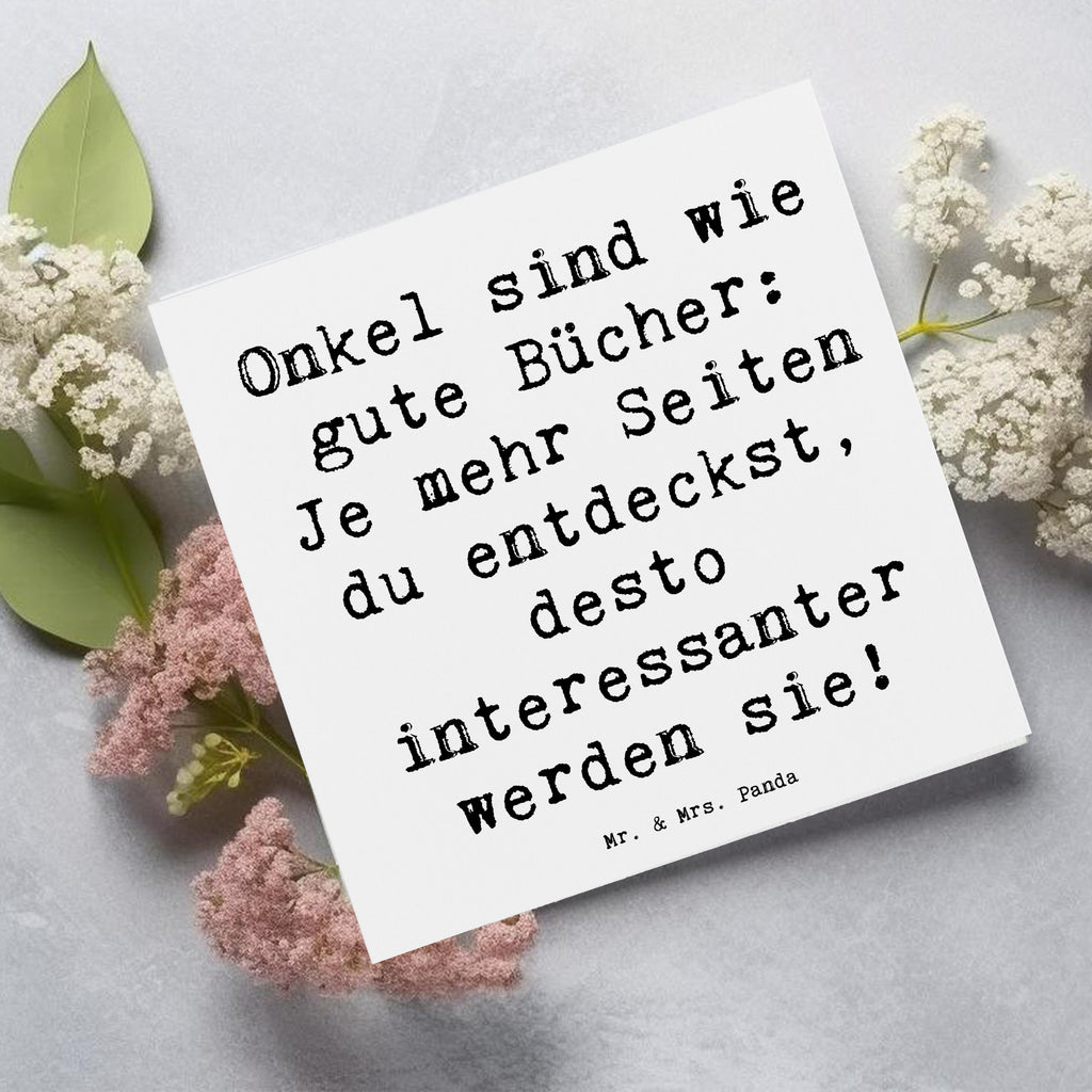 Deluxe Karte Spruch Onkel Bücher Karte, Grußkarte, Klappkarte, Einladungskarte, Glückwunschkarte, Hochzeitskarte, Geburtstagskarte, Hochwertige Grußkarte, Hochwertige Klappkarte, Familie, Vatertag, Muttertag, Bruder, Schwester, Mama, Papa, Oma, Opa