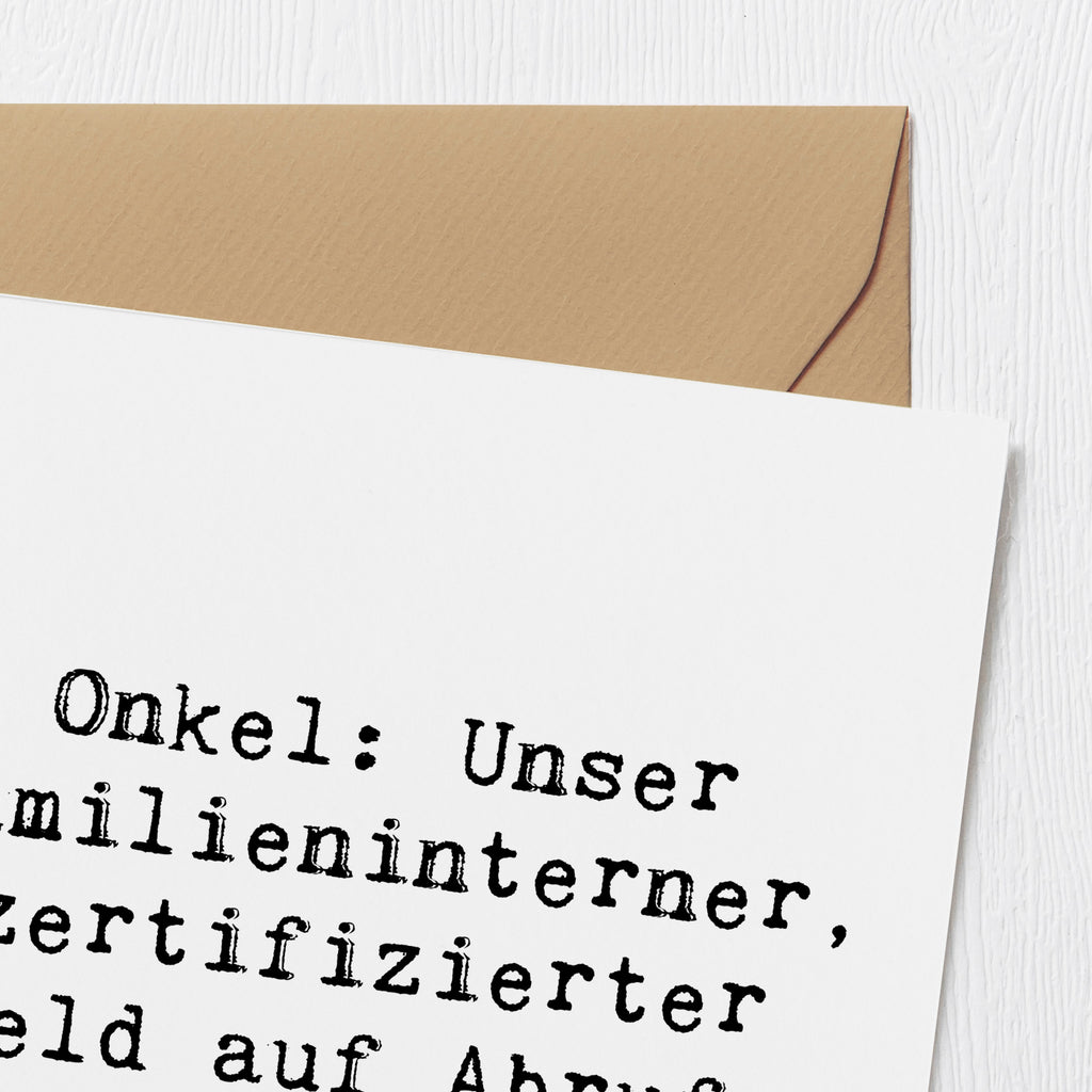 Deluxe Karte Spruch Onkel-Held Karte, Grußkarte, Klappkarte, Einladungskarte, Glückwunschkarte, Hochzeitskarte, Geburtstagskarte, Hochwertige Grußkarte, Hochwertige Klappkarte, Familie, Vatertag, Muttertag, Bruder, Schwester, Mama, Papa, Oma, Opa