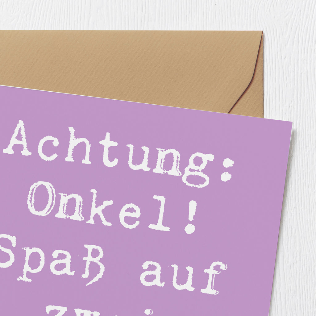 Deluxe Karte Spruch Spaßiger Onkel Karte, Grußkarte, Klappkarte, Einladungskarte, Glückwunschkarte, Hochzeitskarte, Geburtstagskarte, Hochwertige Grußkarte, Hochwertige Klappkarte, Familie, Vatertag, Muttertag, Bruder, Schwester, Mama, Papa, Oma, Opa