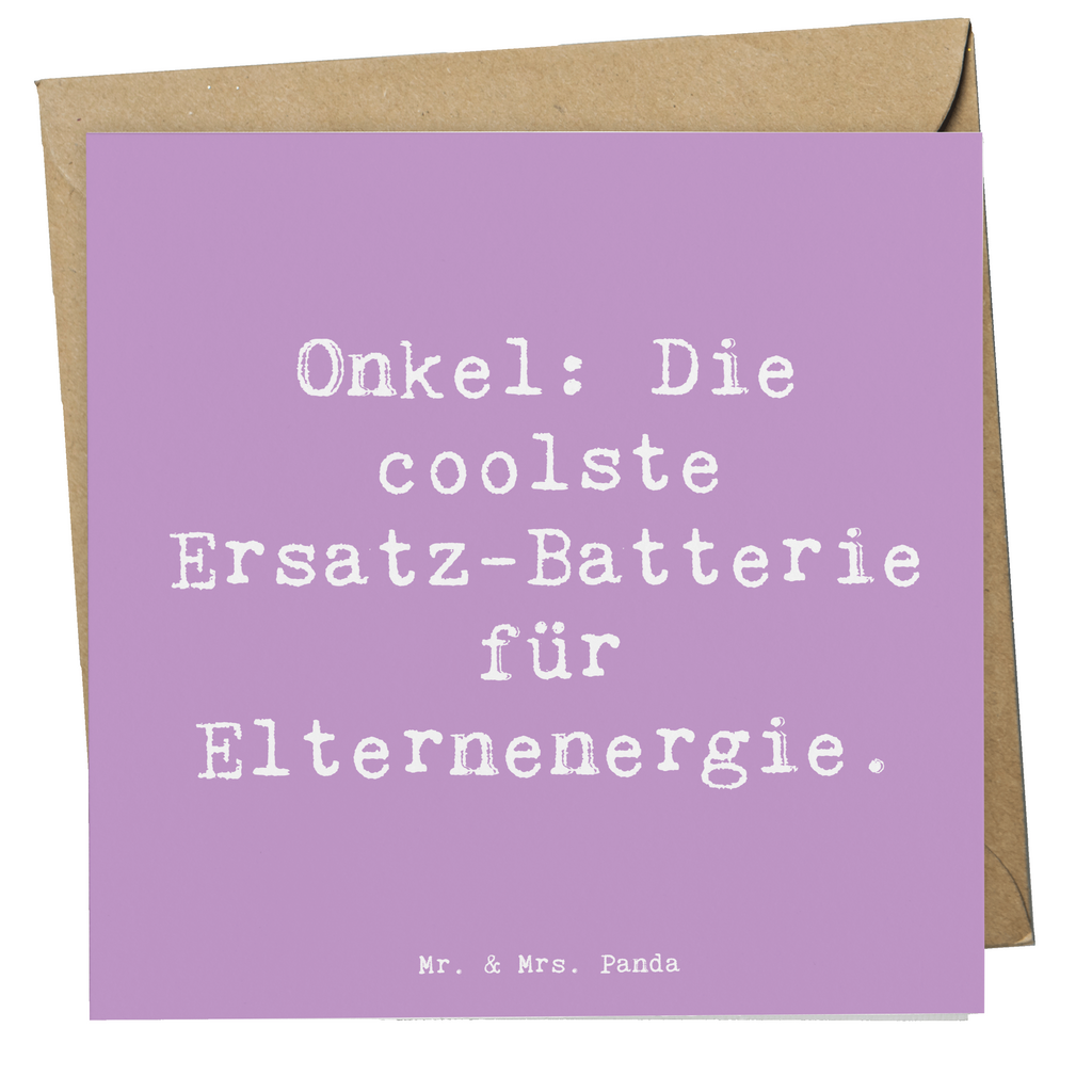 Deluxe Karte Spruch Onkel Energie Karte, Grußkarte, Klappkarte, Einladungskarte, Glückwunschkarte, Hochzeitskarte, Geburtstagskarte, Hochwertige Grußkarte, Hochwertige Klappkarte, Familie, Vatertag, Muttertag, Bruder, Schwester, Mama, Papa, Oma, Opa