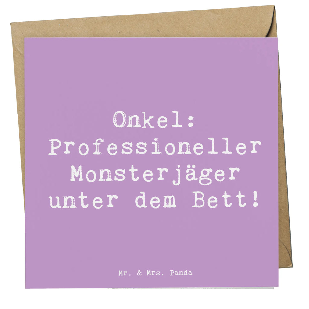 Deluxe Karte Spruch Onkel Monsterjäger Karte, Grußkarte, Klappkarte, Einladungskarte, Glückwunschkarte, Hochzeitskarte, Geburtstagskarte, Hochwertige Grußkarte, Hochwertige Klappkarte, Familie, Vatertag, Muttertag, Bruder, Schwester, Mama, Papa, Oma, Opa