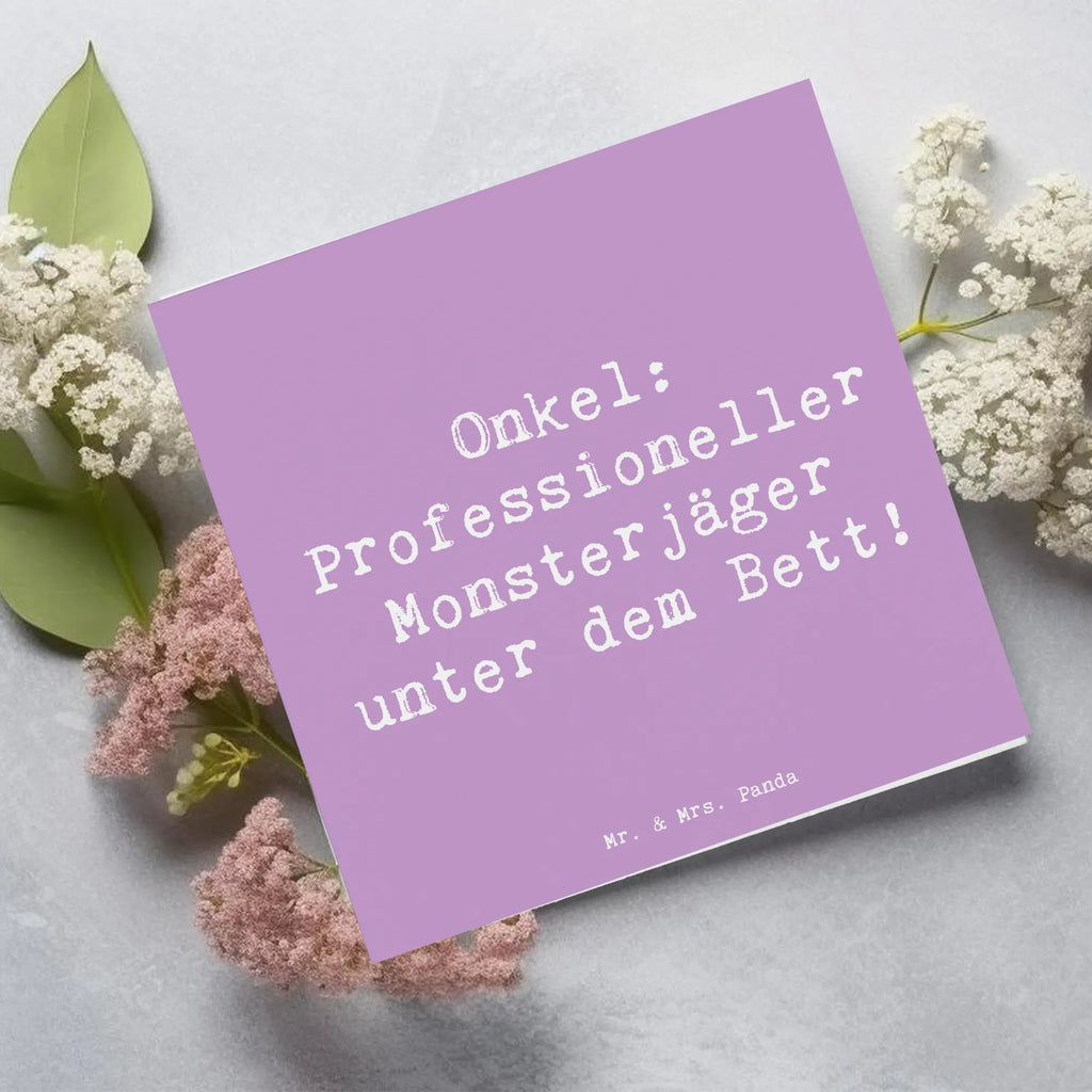 Deluxe Karte Spruch Onkel Monsterjäger Karte, Grußkarte, Klappkarte, Einladungskarte, Glückwunschkarte, Hochzeitskarte, Geburtstagskarte, Hochwertige Grußkarte, Hochwertige Klappkarte, Familie, Vatertag, Muttertag, Bruder, Schwester, Mama, Papa, Oma, Opa