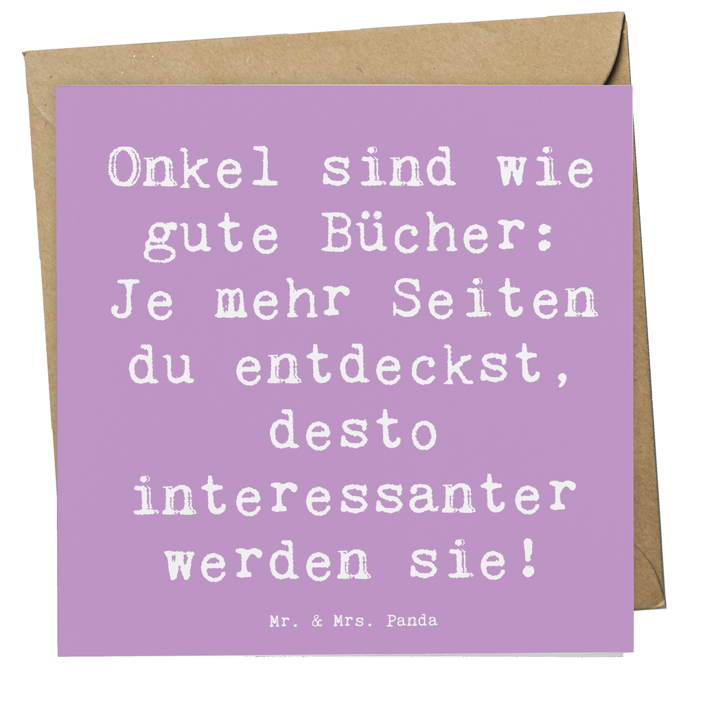 Deluxe Karte Spruch Onkel Bücher Karte, Grußkarte, Klappkarte, Einladungskarte, Glückwunschkarte, Hochzeitskarte, Geburtstagskarte, Hochwertige Grußkarte, Hochwertige Klappkarte, Familie, Vatertag, Muttertag, Bruder, Schwester, Mama, Papa, Oma, Opa