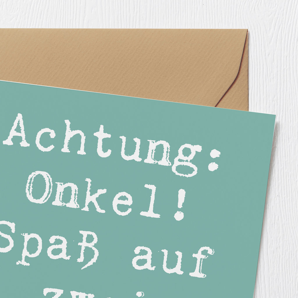 Deluxe Karte Spruch Spaßiger Onkel Karte, Grußkarte, Klappkarte, Einladungskarte, Glückwunschkarte, Hochzeitskarte, Geburtstagskarte, Hochwertige Grußkarte, Hochwertige Klappkarte, Familie, Vatertag, Muttertag, Bruder, Schwester, Mama, Papa, Oma, Opa