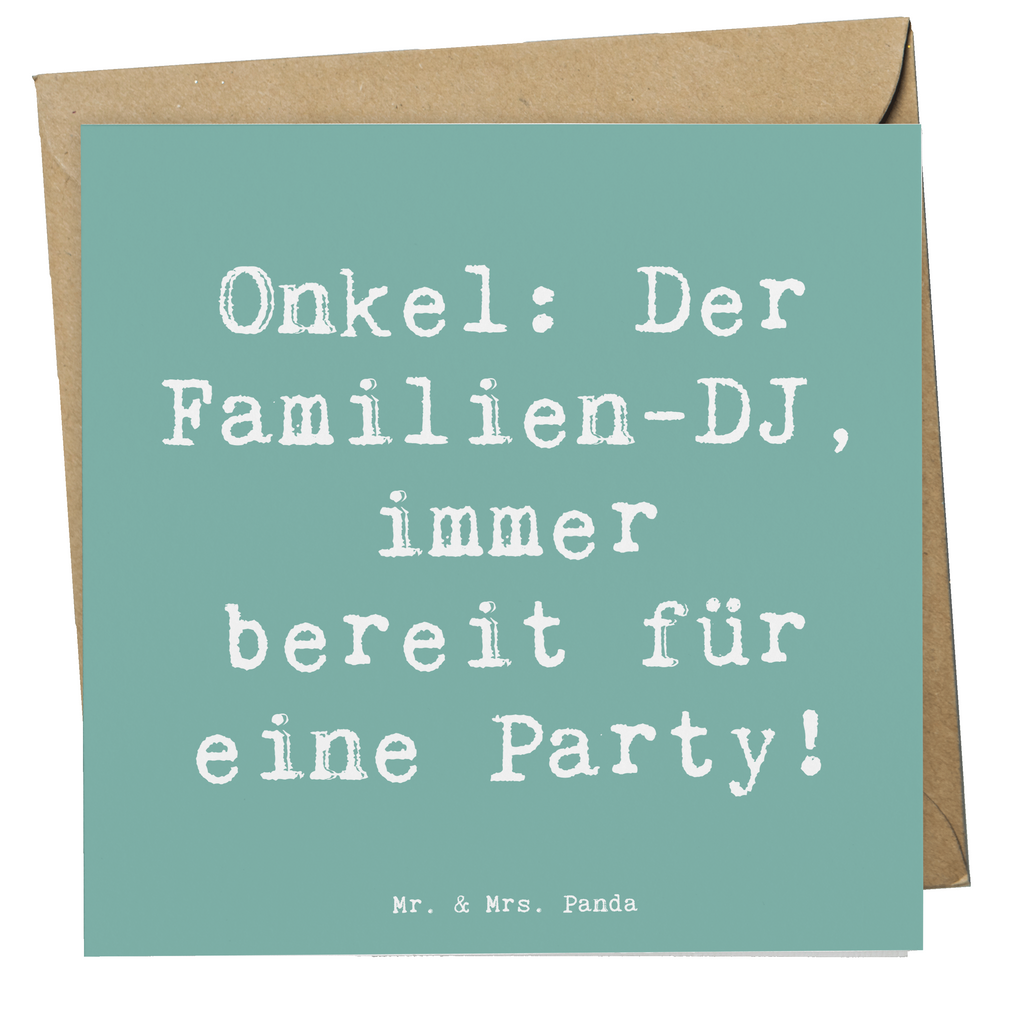 Deluxe Karte Spruch Onkel Familien-DJ Karte, Grußkarte, Klappkarte, Einladungskarte, Glückwunschkarte, Hochzeitskarte, Geburtstagskarte, Hochwertige Grußkarte, Hochwertige Klappkarte, Familie, Vatertag, Muttertag, Bruder, Schwester, Mama, Papa, Oma, Opa