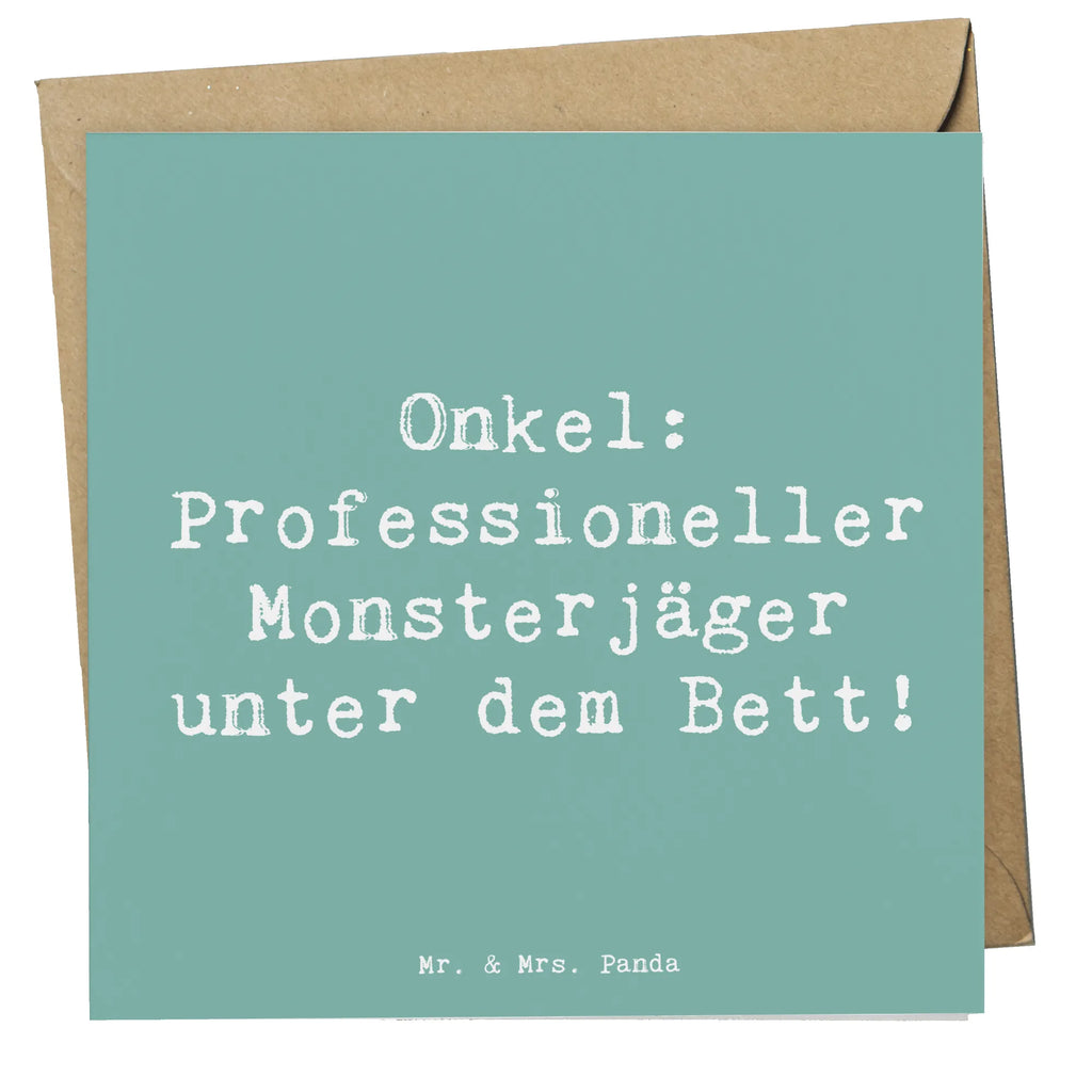 Deluxe Karte Spruch Onkel Monsterjäger Karte, Grußkarte, Klappkarte, Einladungskarte, Glückwunschkarte, Hochzeitskarte, Geburtstagskarte, Hochwertige Grußkarte, Hochwertige Klappkarte, Familie, Vatertag, Muttertag, Bruder, Schwester, Mama, Papa, Oma, Opa