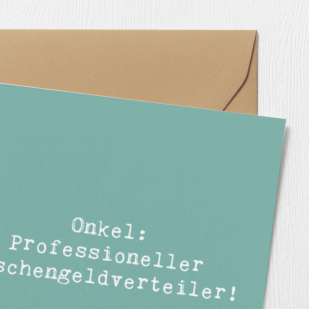 Deluxe Karte Spruch Onkel: Professioneller Taschengeldverteiler! Karte, Grußkarte, Klappkarte, Einladungskarte, Glückwunschkarte, Hochzeitskarte, Geburtstagskarte, Hochwertige Grußkarte, Hochwertige Klappkarte, Familie, Vatertag, Muttertag, Bruder, Schwester, Mama, Papa, Oma, Opa