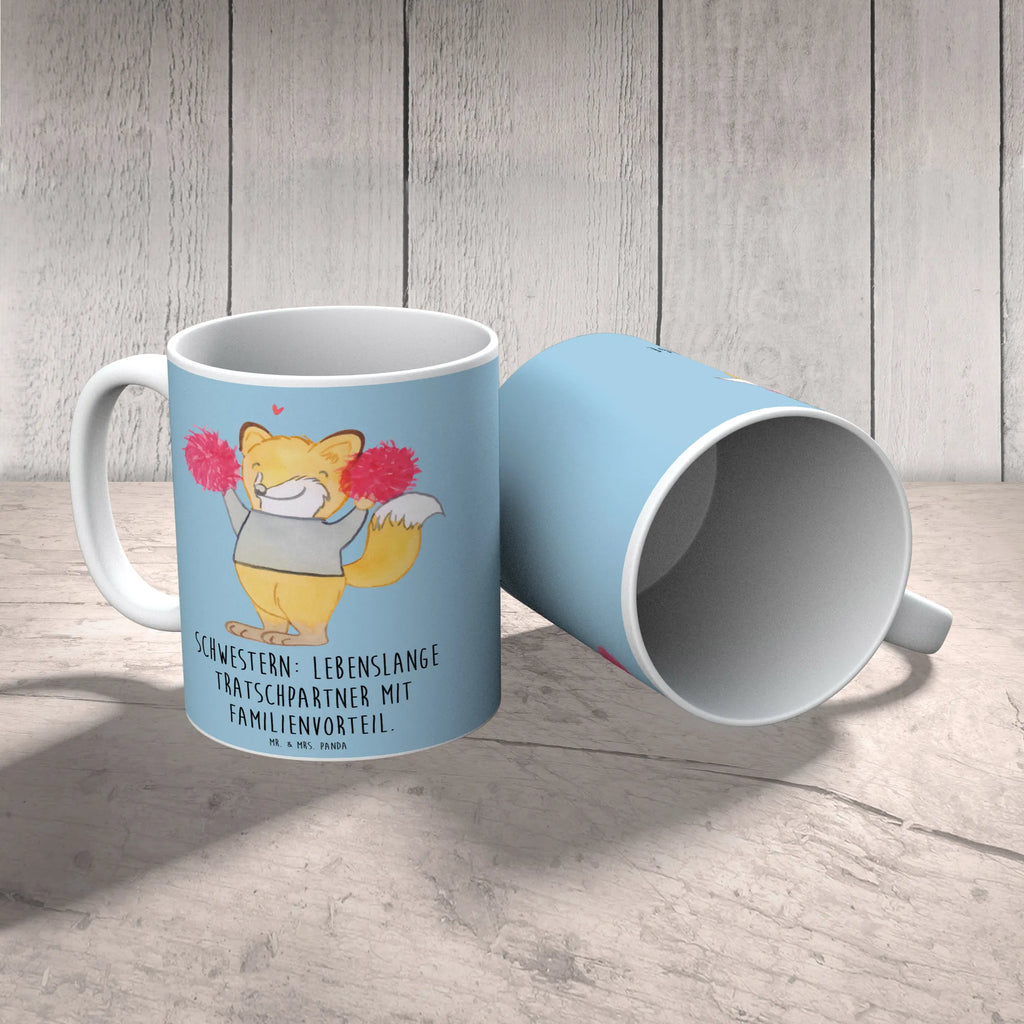 Tasse Schwestern Tratschpartner Tasse, Kaffeetasse, Teetasse, Becher, Kaffeebecher, Teebecher, Keramiktasse, Porzellantasse, Büro Tasse, Geschenk Tasse, Tasse Sprüche, Tasse Motive, Kaffeetassen, Tasse bedrucken, Designer Tasse, Cappuccino Tassen, Schöne Teetassen, Familie, Vatertag, Muttertag, Bruder, Schwester, Mama, Papa, Oma, Opa