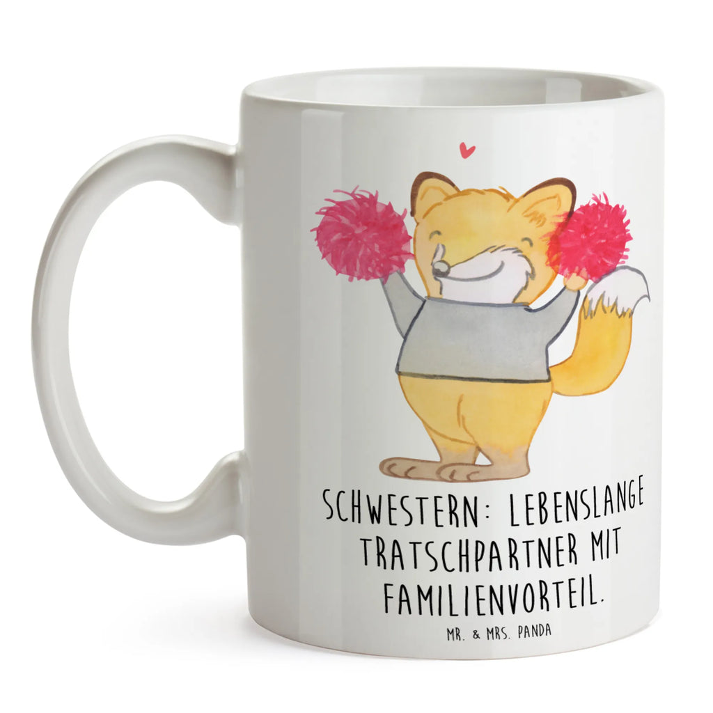 Tasse Schwestern Tratschpartner Tasse, Kaffeetasse, Teetasse, Becher, Kaffeebecher, Teebecher, Keramiktasse, Porzellantasse, Büro Tasse, Geschenk Tasse, Tasse Sprüche, Tasse Motive, Kaffeetassen, Tasse bedrucken, Designer Tasse, Cappuccino Tassen, Schöne Teetassen, Familie, Vatertag, Muttertag, Bruder, Schwester, Mama, Papa, Oma, Opa