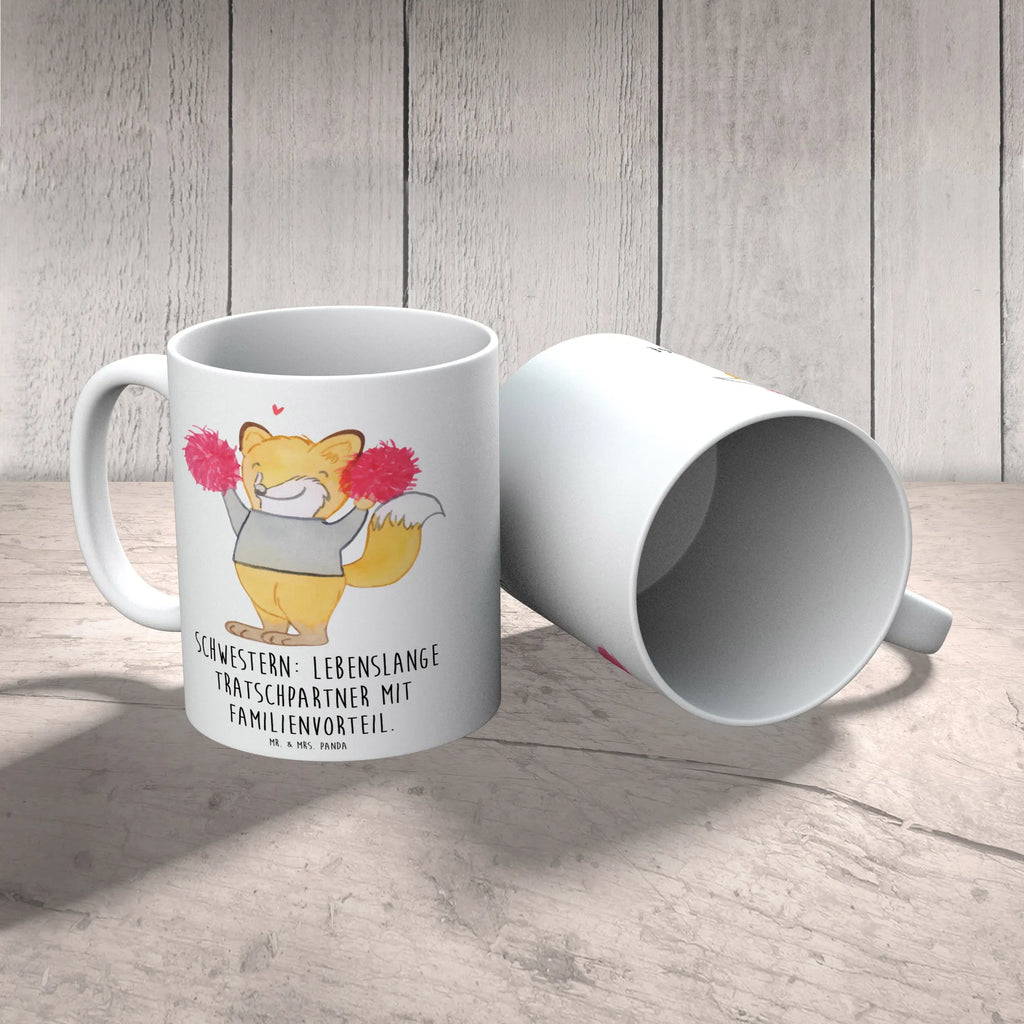 Tasse Schwestern Tratschpartner Tasse, Kaffeetasse, Teetasse, Becher, Kaffeebecher, Teebecher, Keramiktasse, Porzellantasse, Büro Tasse, Geschenk Tasse, Tasse Sprüche, Tasse Motive, Kaffeetassen, Tasse bedrucken, Designer Tasse, Cappuccino Tassen, Schöne Teetassen, Familie, Vatertag, Muttertag, Bruder, Schwester, Mama, Papa, Oma, Opa