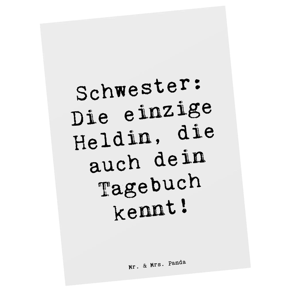 Postkarte Spruch Schwester Heldin Postkarte, Karte, Geschenkkarte, Grußkarte, Einladung, Ansichtskarte, Geburtstagskarte, Einladungskarte, Dankeskarte, Ansichtskarten, Einladung Geburtstag, Einladungskarten Geburtstag, Familie, Vatertag, Muttertag, Bruder, Schwester, Mama, Papa, Oma, Opa