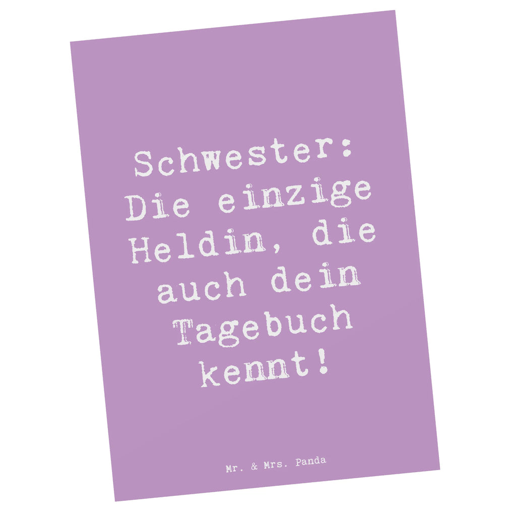 Postkarte Spruch Schwester Heldin Postkarte, Karte, Geschenkkarte, Grußkarte, Einladung, Ansichtskarte, Geburtstagskarte, Einladungskarte, Dankeskarte, Ansichtskarten, Einladung Geburtstag, Einladungskarten Geburtstag, Familie, Vatertag, Muttertag, Bruder, Schwester, Mama, Papa, Oma, Opa