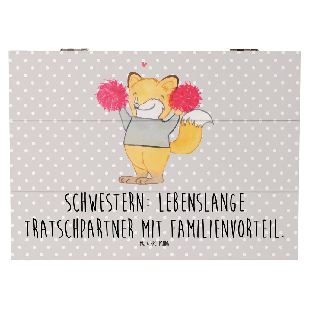 Holzkiste Schwestern Tratschpartner Holzkiste, Kiste, Schatzkiste, Truhe, Schatulle, XXL, Erinnerungsbox, Erinnerungskiste, Dekokiste, Aufbewahrungsbox, Geschenkbox, Geschenkdose, Familie, Vatertag, Muttertag, Bruder, Schwester, Mama, Papa, Oma, Opa