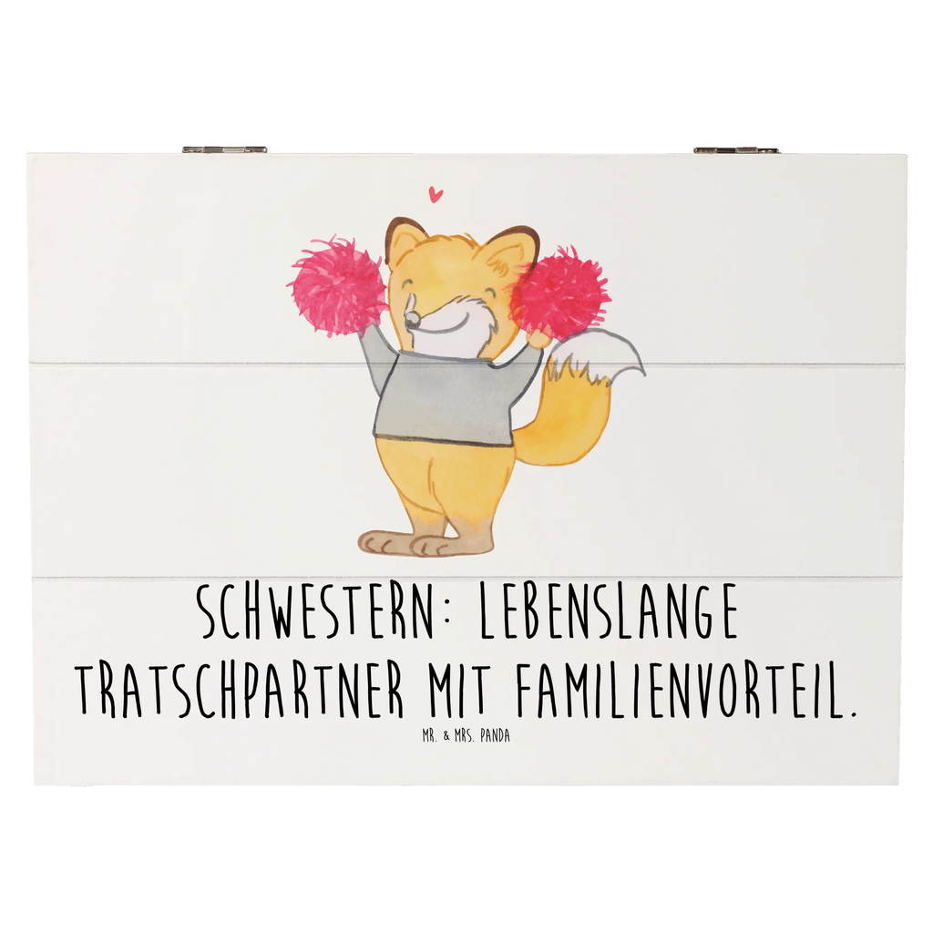 Holzkiste Schwestern Tratschpartner Holzkiste, Kiste, Schatzkiste, Truhe, Schatulle, XXL, Erinnerungsbox, Erinnerungskiste, Dekokiste, Aufbewahrungsbox, Geschenkbox, Geschenkdose, Familie, Vatertag, Muttertag, Bruder, Schwester, Mama, Papa, Oma, Opa