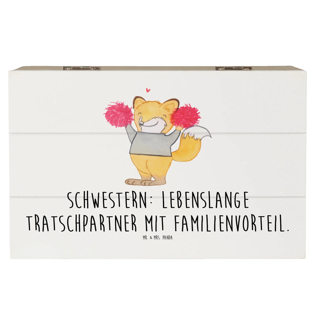 Holzkiste Schwestern Tratschpartner Holzkiste, Kiste, Schatzkiste, Truhe, Schatulle, XXL, Erinnerungsbox, Erinnerungskiste, Dekokiste, Aufbewahrungsbox, Geschenkbox, Geschenkdose, Familie, Vatertag, Muttertag, Bruder, Schwester, Mama, Papa, Oma, Opa